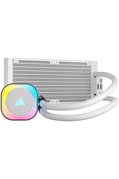Corsair Cooler procesor AIO Corsair iCUE LINK H100i RGB, 240mm, racire cu lichid (Alb)