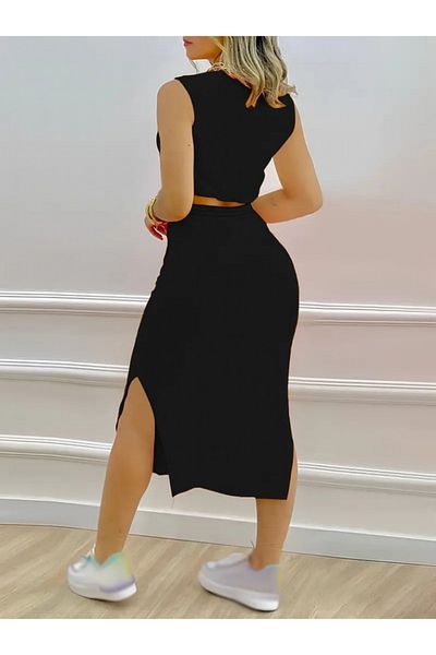 COTTONLAB    Women's Two Thread Crop Skirt Double Set