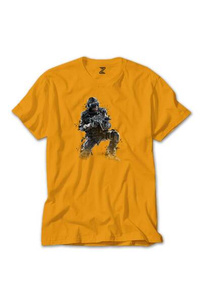 CrowsGate Tricou colorat Call Of Duty Combatant, culoare galbenă, mărimea 4XL