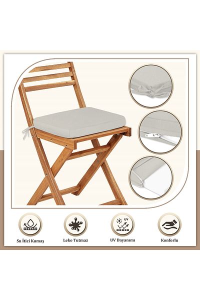 Evim Canvas Stone Proof Stain Resistant Zippered Chair Cushion 40 X 40 cm