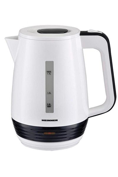 Heinner Heinner HEK-17WH kettle, 1.7 L, stainless steel heating element, automatic shut-off, plastic (Black/White)