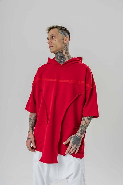 go gang own Elevated Asymmetrical Oversize Hooded T-Shirt