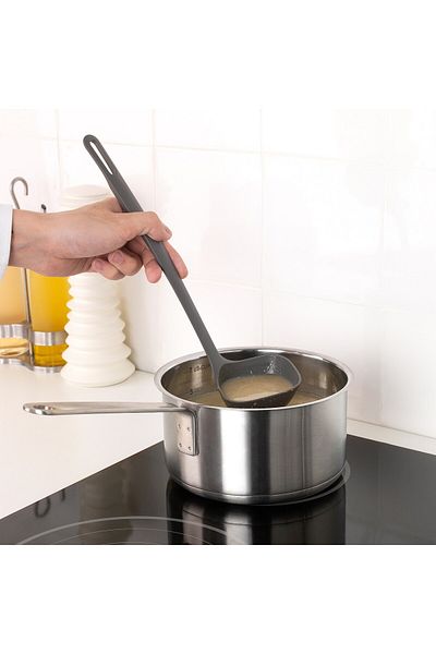 IKEA FULL NDAD Soup ladle, grey, 31 cm