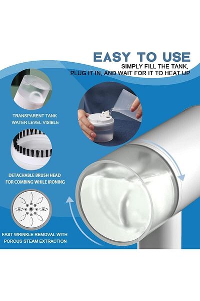 COOYA Handheld Steamer,Portable 1200W Fast Heat-up in 20 Seconds,Ideal for Home Travel Use,White