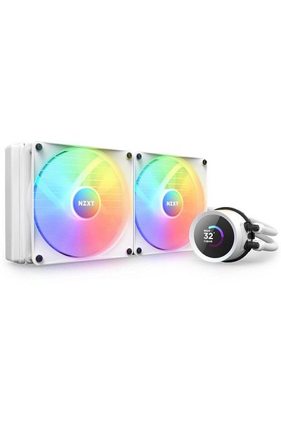 Nzxt Cooler CPU NZXT Kraken 280 RGB, pompa cu ecran LCD, controller ARGB (Alb)