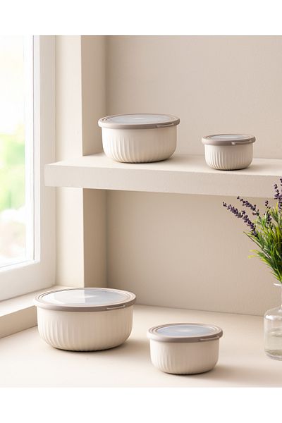 Madame Coco Beige Lucca Storage Container Set of 4