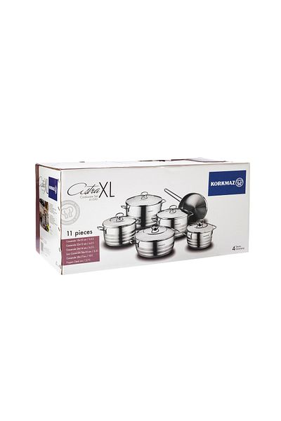 KORKMAZ Korkmaz Astra 11-piece stainless steel cookware set