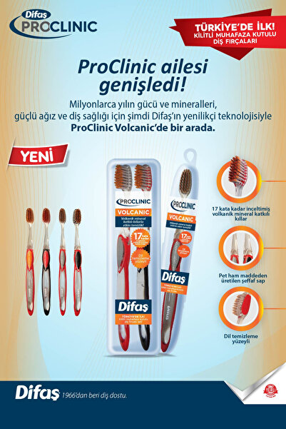 Difaş ( 1 ADET ) Difaş Proclinic Volkanik 1+1 Diş Fırçası