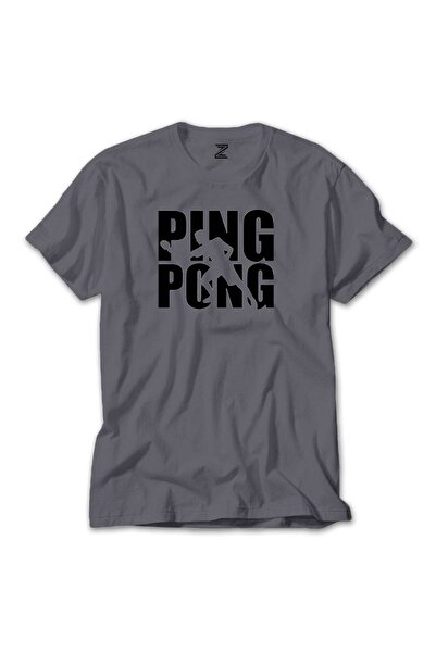 CrowsGate تي شيرت ملون لممثل بينج بونج لون رمادي مقاس 4XL