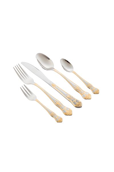 casa rosa Stanless Steel Spoon Set With Wooden Case 72 pieces With Gilded Engraving