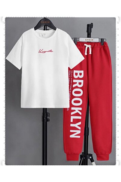 VESTIR BIEN طقم بروكلين كبير الحجم مطبوع بستة ألوان