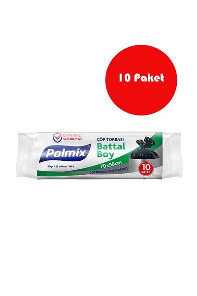 Polmix 10 Pieces Oversized 70 X 90 cm Garbage Bags - P104-10