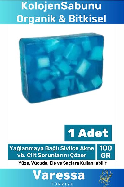VARESSA Special Production 100% Natural Fragrant Face Hair Body Skin Original Herbal Collagen Soap 100g -1 Piece