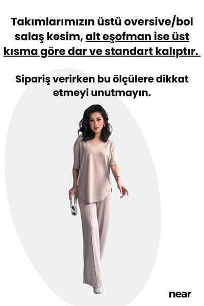 NEAR Modal Fabric Short Sleeve Tracksuit Set for Women, Top Oversize, Bottom Fit – Soft Fabric, Modern Design