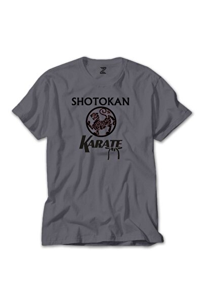 WAKHA Tricou colorat cu logo Shotokan Karate, culoare gri, mărimea M