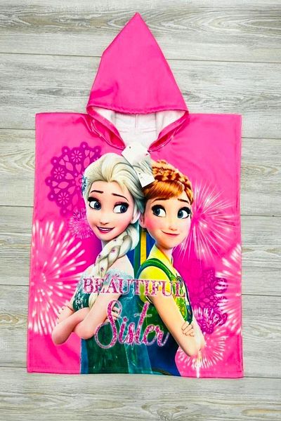 DeKuBaby Παιδικό μπουρνούζι Poncho με κουκούλα από 100% βαμβακερό σχέδιο χαρακτήρων (παραλία - πισίνα - μπάνιο)