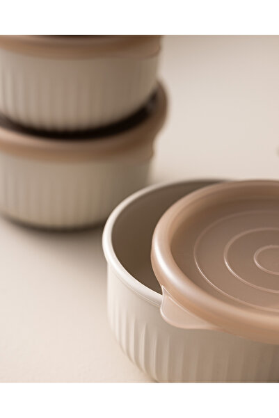 Madame Coco Lucca 4'lü Saklama Kabı Seti - Bej - 10 cm