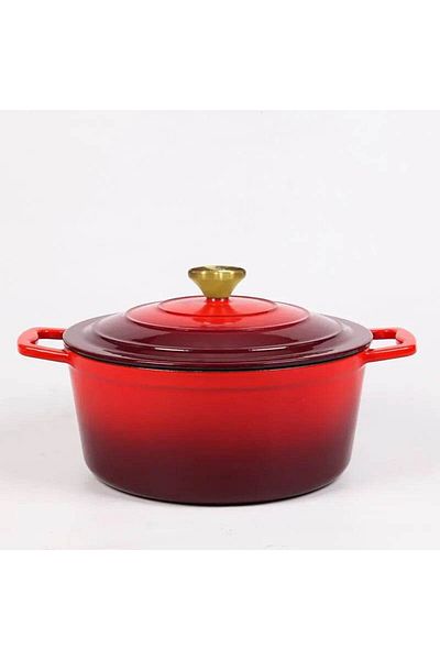 VAV GET Enameled Cast Iron Casserole Dish With Lid - 5 Quart Enamel Cookware Pot