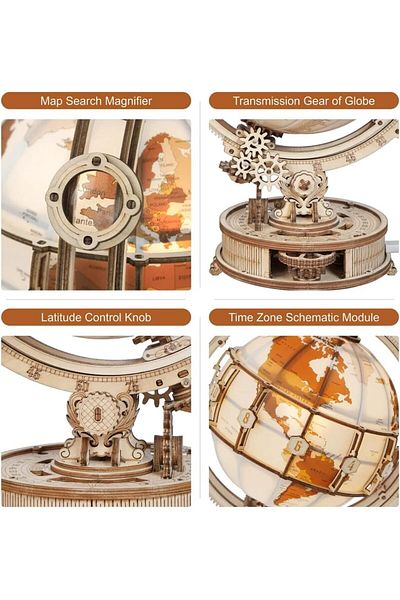 ROKR Luminous Globe - Wooden 3D Puzzles with LED Light