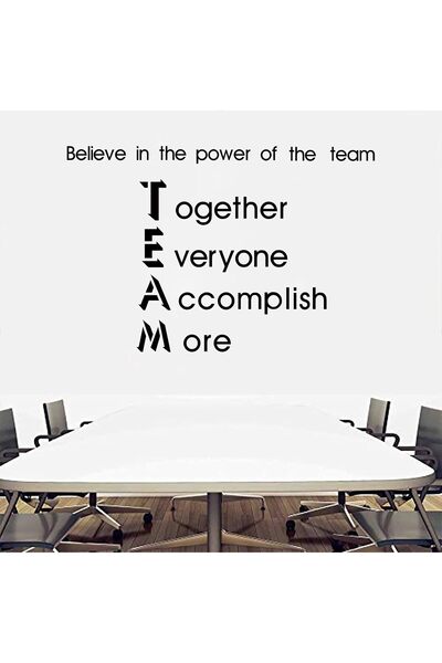 Today Idea Office Teamwork Motivational Vinyl Wall Decals - 'Believe in The Power of The Team'