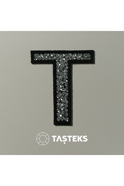 Taşteks TAŞLI Ütülenebilen veya Sticker Olarak Kullanılabilen 6cm T Harfi