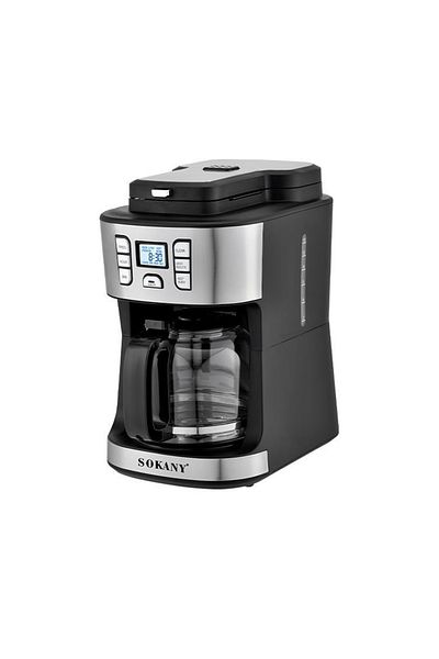 SOKANY Coffee Machine, 1086W, 15 Cup/1.8L Glass Carafe,with Drip Stop Mechanism, Lcd Display SK-506E Black