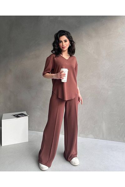 NEAR Modal Fabric Short Sleeve Tracksuit Set for Women, Top Oversize, Bottom Fit – Soft Fabric, Modern Design