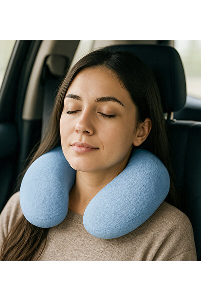 Pababo Pabtex U-Shaped Ergonomic Plush Neck Pillow for Airplane and Car Trips