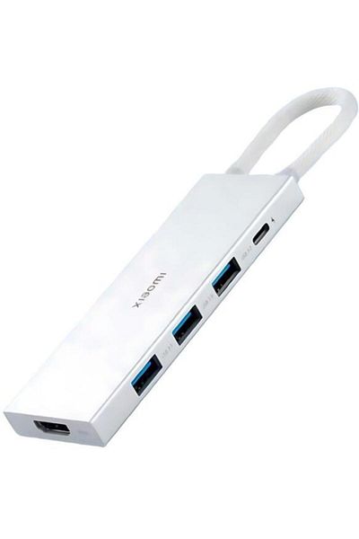 Xiaomi Hub USB Xiaomi 5-in-1 BHR8804GL, USB Type-C, HDMI 4K@60Hz, USB 3.0, PD 100 W, Aluminiu (Alb)
