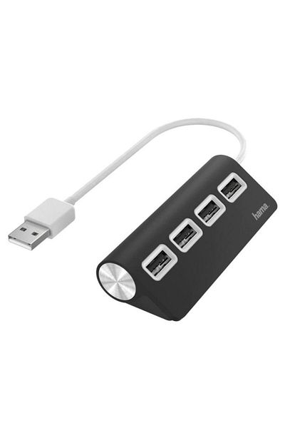 Hama Hub USB Hama 200119, 4 x USB 2.0 (Negru)