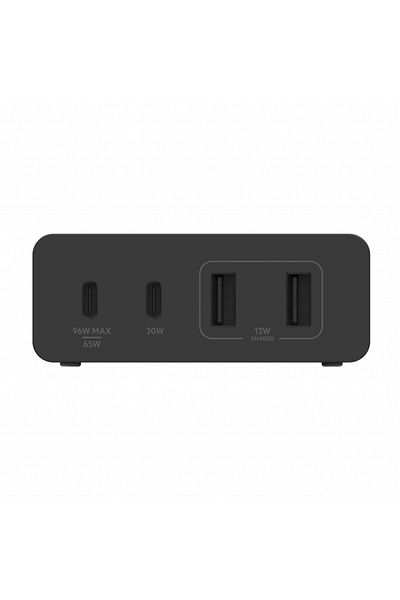 Belkin Belkin WCH010vfBK BoostCharge USB Hub, 2 USB 2.0 Ports, 2 USB-C Ports (Black)