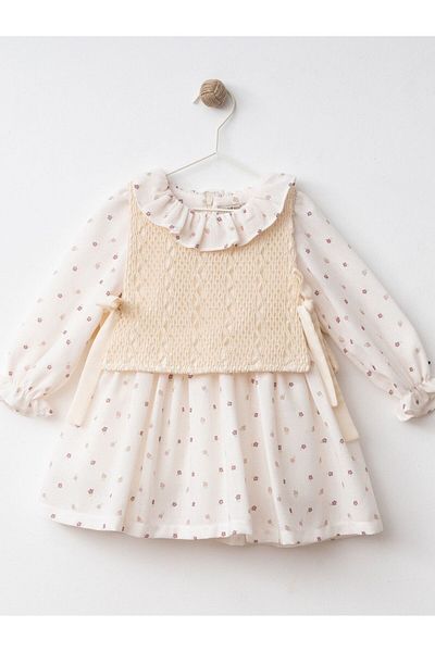 Cherrys Bebek Little Floral Baby Girl Dress with Lace Apron