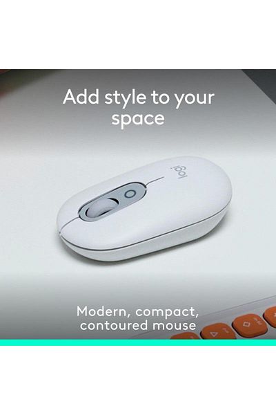 logitech Mouse Wireless Logitech POP, Bluetooth, 4000 DPI (Alb)