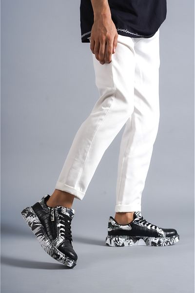 EBRUS TREND Et-Kb02 Crocodile Black - Black Men's Shoes