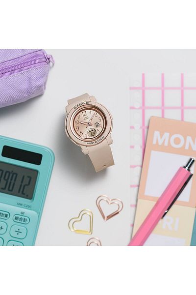 Casio ساعة بيبي-جي كاجوال نسائية باللون الوردي Bga-290sa-4adr
