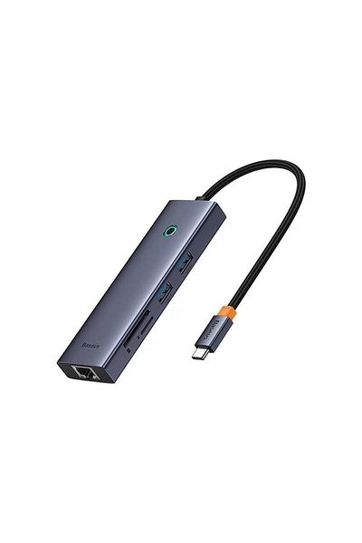 Baseus Hub USB Baseus UltraJoy 7-în-1, USB-C la HDMI4K@60Hz, 2xUSB 3.0, 1xPD, 1xRJ45, 1xSD, 1xTF3.0, 100W