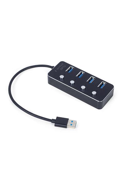 Gembird HUB USB Gembird UHB-U3P4P-01, 4 porturi USB 3.2 (Negru)