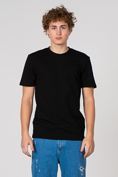 BARRELS AND OIL Petek Desen Regular Fit T-Shirt - Siyah