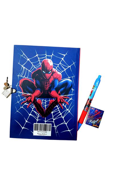 SPIDERMAN Versatil Pen, Notebook with Lock, Souvenir and Diary with Lock