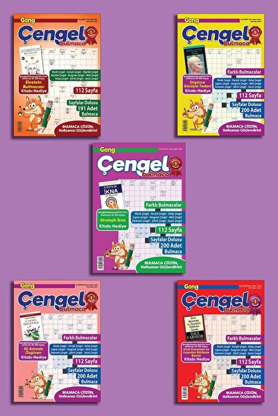 Gong Çengel Bulmaca Set-5 Kitap-1.000 Adet Çengel Bulmaca