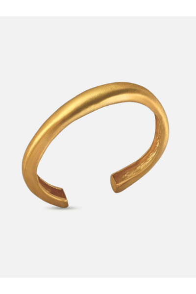 LİNYA JEWELLERY Grel Kalın Asimetrik Mat Gold Bileklik