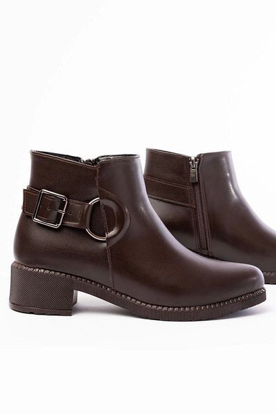 No8 Home 270-3030 Brown Buckle Accessory Zippered Daily Women's Boots