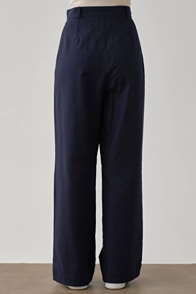Tuğba Pile Detaylı Pantolon - Lacivert