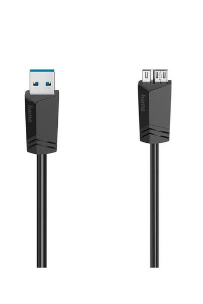 Hama Cablu Hama MicroUSB-USB, USB 3.0, 5Gbit/s, 0.75m (Negru)