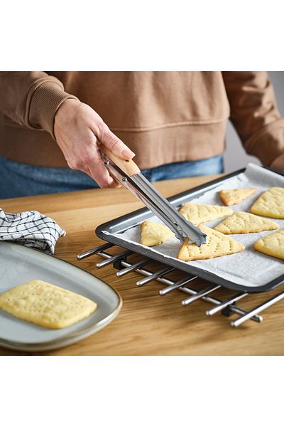 IKEA VARDAGEN Cooking Tweezers, Stainless Steel/Beech, 30 cm