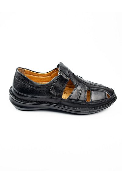 JAMES FRANCO 146 Black Leather Men's Sandals