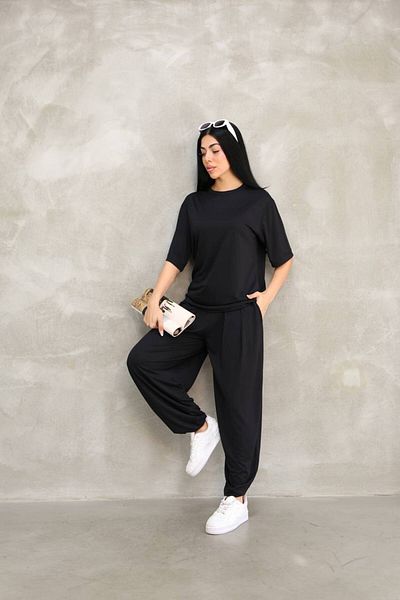 moda poni Modal Fabric Shawlwar T-shirt Set