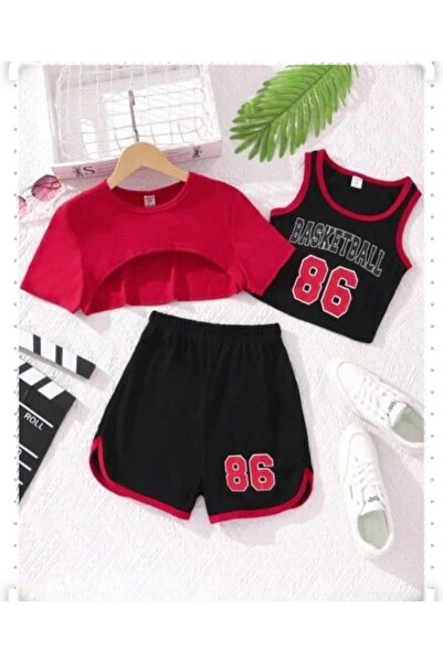 VESTIR BIEN Set pentru copii cu imprimeu baschet, 3 piese