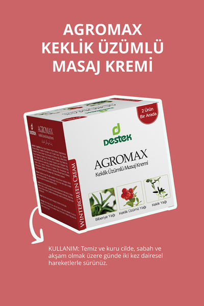 Destek Agromax Keklik Üzümü Masaj Kremi 185 gr