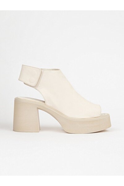 Fafen Women's Leather Beige Sandals